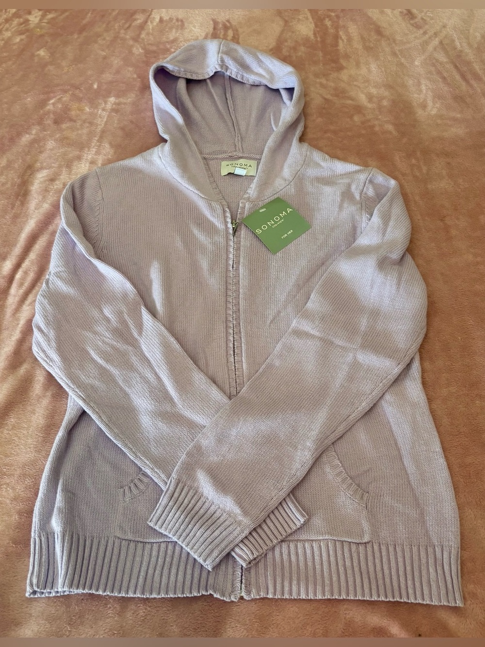 Sonoma Lavender Hooded Zip Sweater